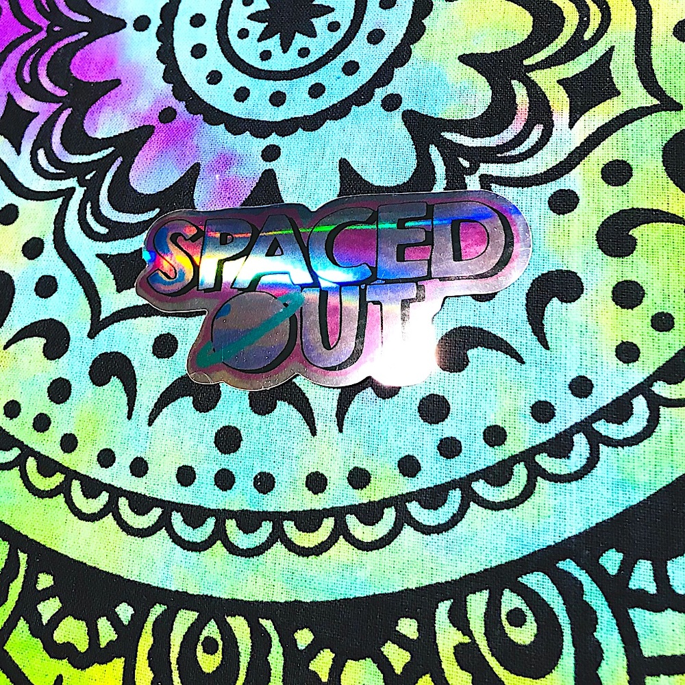Spaced Out Metallic Prismatic Reflective Single Decor Sticker